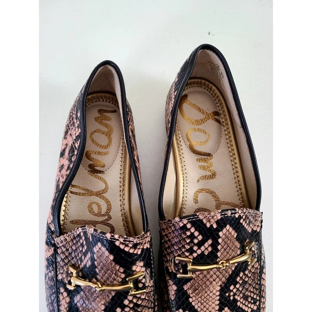 Sam Edelman Loraine Snake Print Loafer Shoes Size 7.5 Horse Bit
